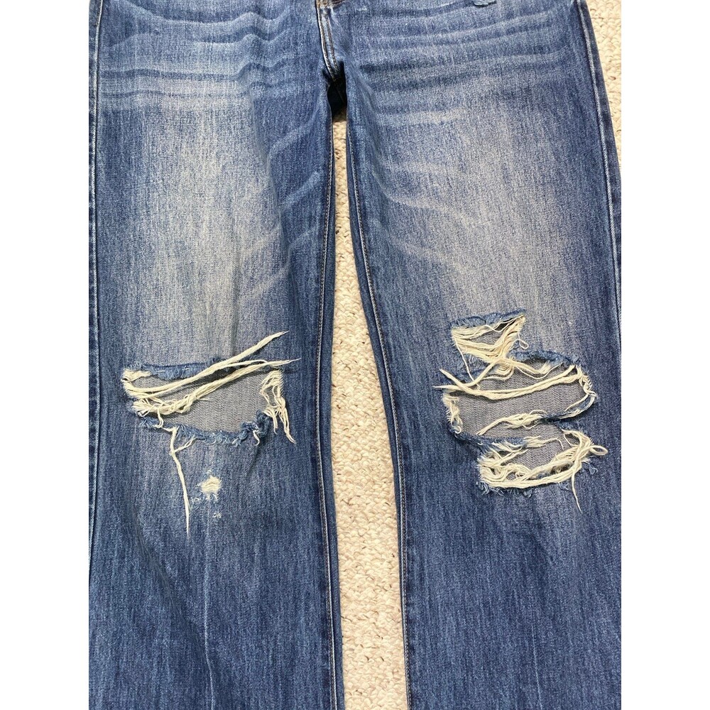 Kancan 90s High-Rise Baggy Straight Wide Leg Distressed Size 9/28 Long Jeans - Picture 3 of 7